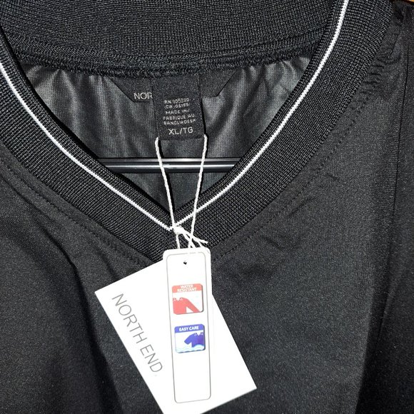 North End 88132 Men's Golf Unlined V-neck Wind Shirt/Windbreaker NWT,XL,Black - Picture 10 of 14